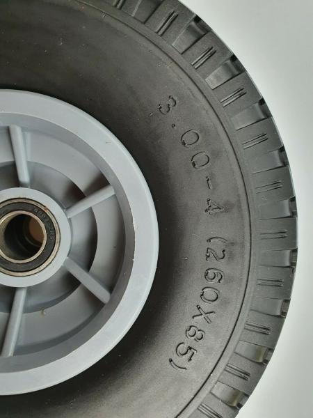 2x PU Rad Ø 260 x 85, 3.00-4 Industrielager Sackkarre Nabelänge 60 mm